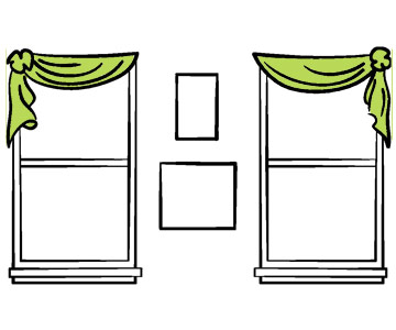 Руководство по обработке окон. Шторы для двух окон на одной стене