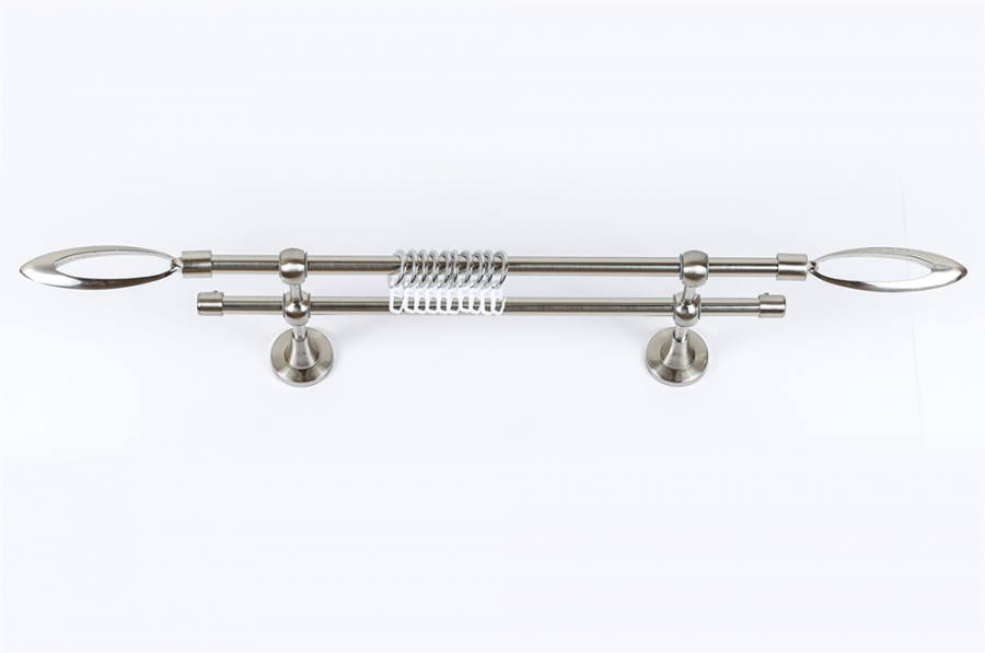 Карниз Артметалл двухрядный, Эллипс Нержавеющая сталь 3400 мм