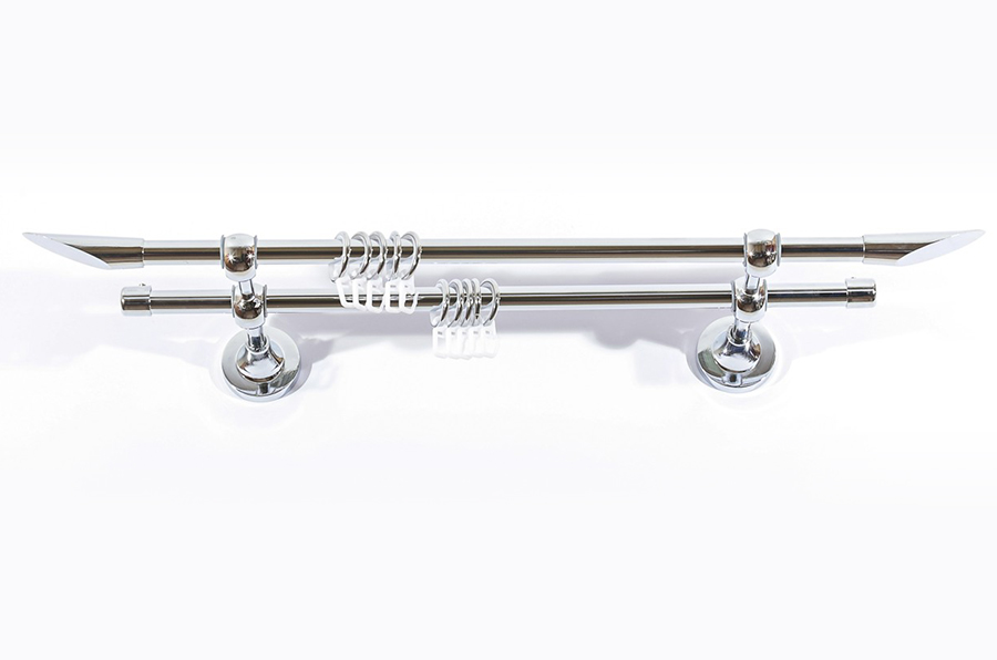 Карниз Артметалл двухрядный, Срез Серебро глянец 3000 мм