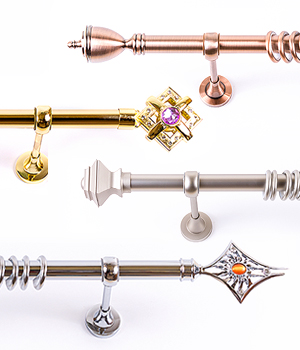 Карниз Корона 1-ряд d28, Наконечники + Фурнитура