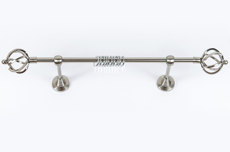 Карниз Артметалл однорядный d16 c наконечниками Булава Нержавеющая сталь 2800 мм