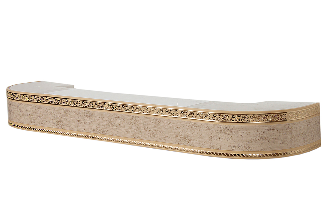 180 карниз СТАНДАРТ Есенин золото 3х рядный с декор. планкой 70мм оникс в инд. уп.