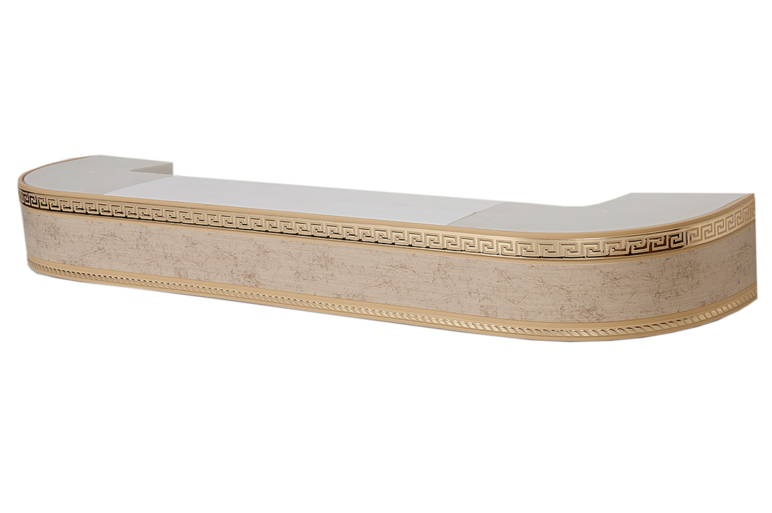 240 карниз СТАНДАРТ Меандр золото 3х рядный с декор. планкой 70 мм оникс в инд. уп.
