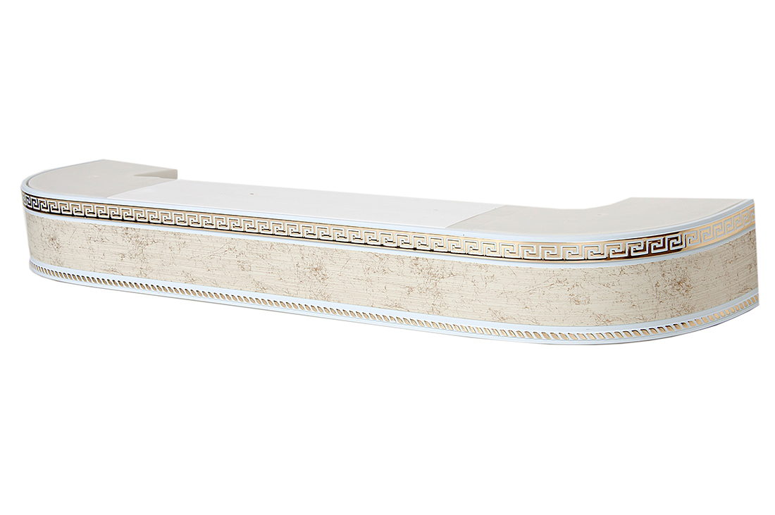 360 карниз СТАНДАРТ Меандр золото 3х рядный с декор. планкой 70 мм шампань в инд. уп.