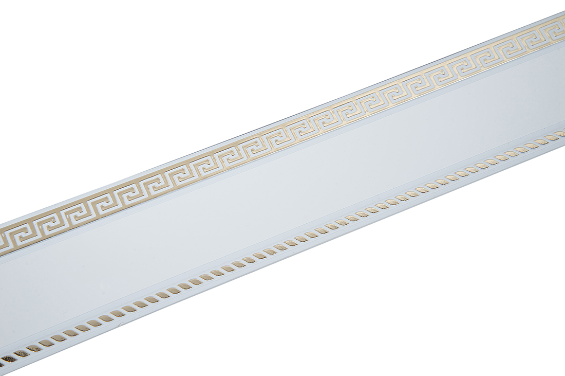 380 карниз ЦЕЗАРЬ+Меандр ЗОЛОТО белый Россия в инд. уп.