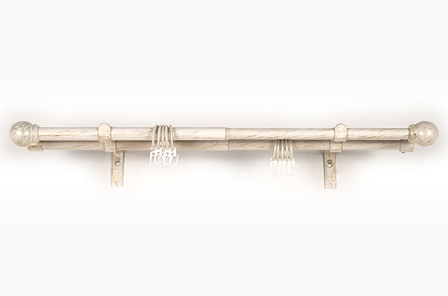 Карниз Телескоп 2-р наконечник Болонья СЛОНОВАЯ КОСТЬ 160-300см 