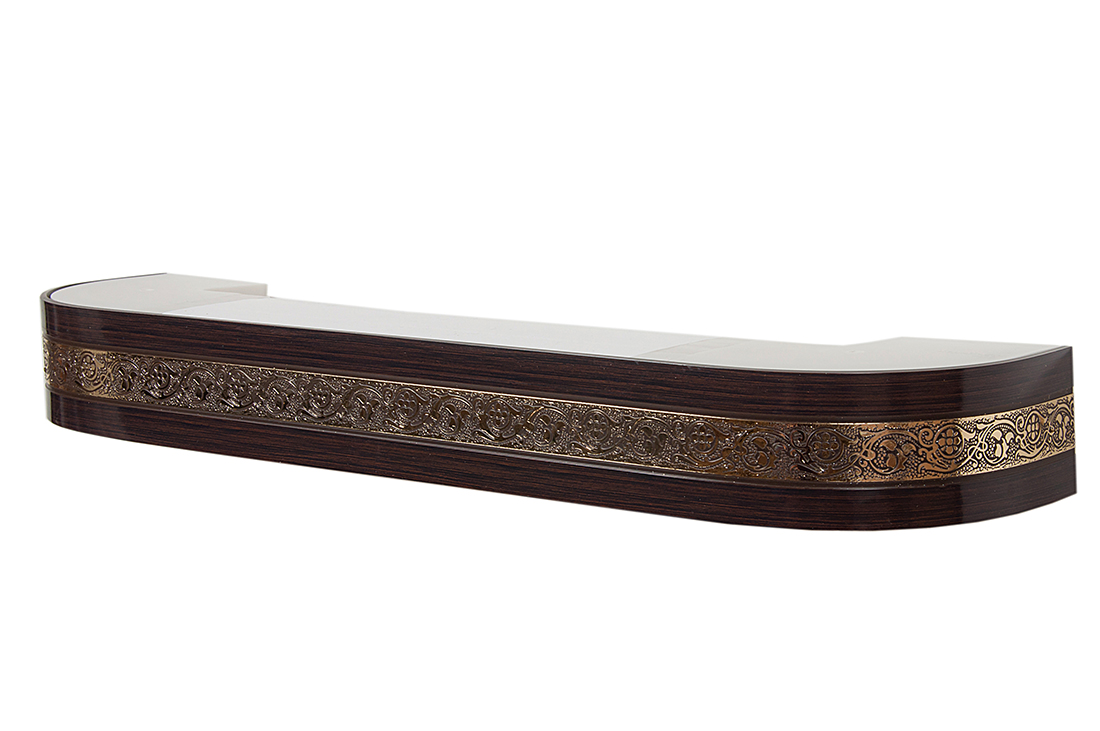 250 карниз СТАНДАРТ Грация золото 3х рядный с декор. планкой 70мм венге в инд. уп.