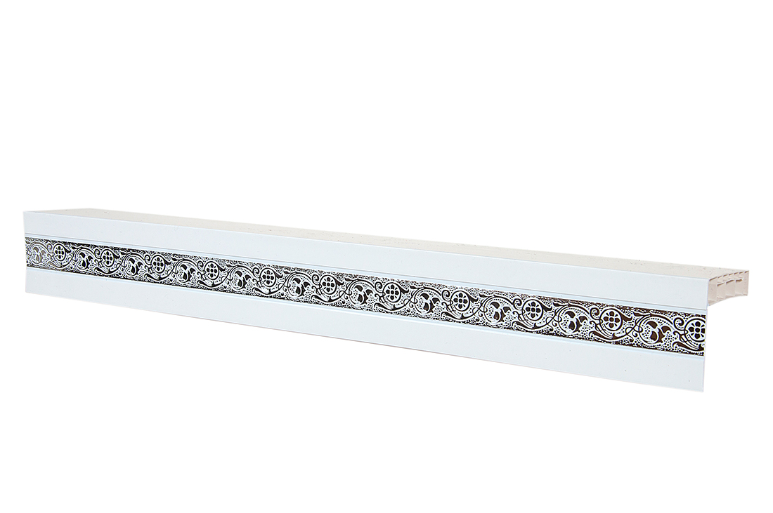 300 карниз ЭКОНОМ+"Грация" серебро белый Россия в инд. уп.