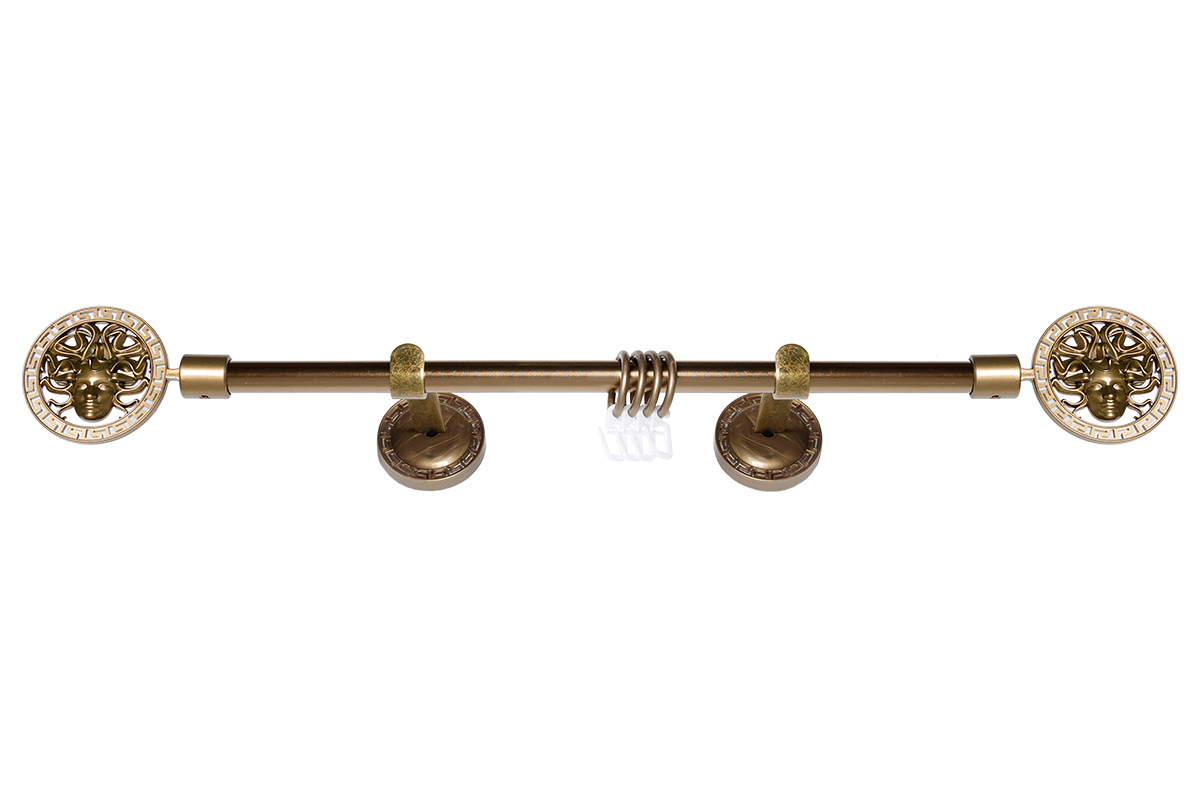 Карниз d16мм с пластиковыми эл. ФЭШН 1-ый наконечники Медуза СТАРОЕ ЗОЛОТО 320 см