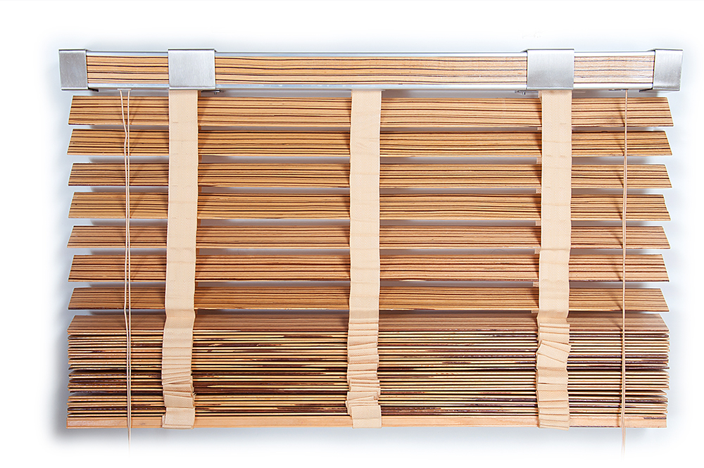 Деревянные жалюзи 80*160 Зебрано желтое