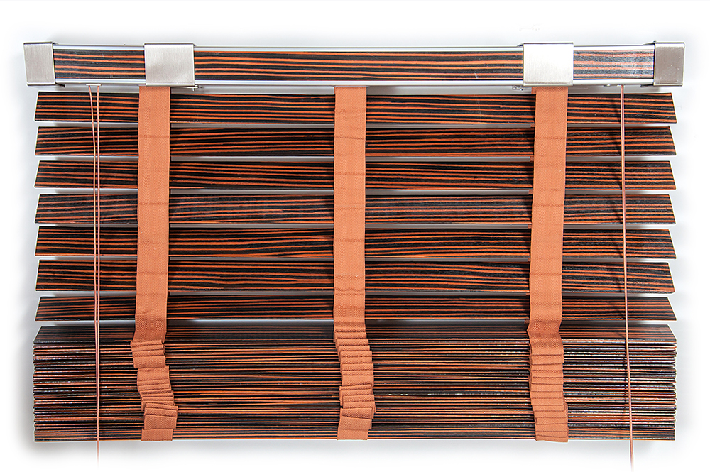 Деревянные жалюзи 100*160 Зебрано шоколад