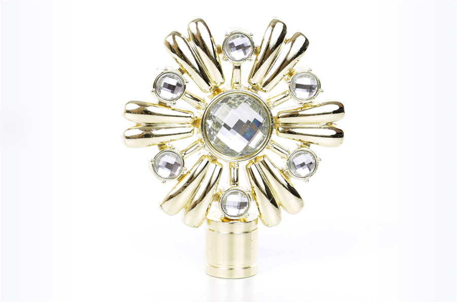 Наконечник АртМеталл de lux "СОЛНЦЕ" золото глянец d 16 мм (2 шт)