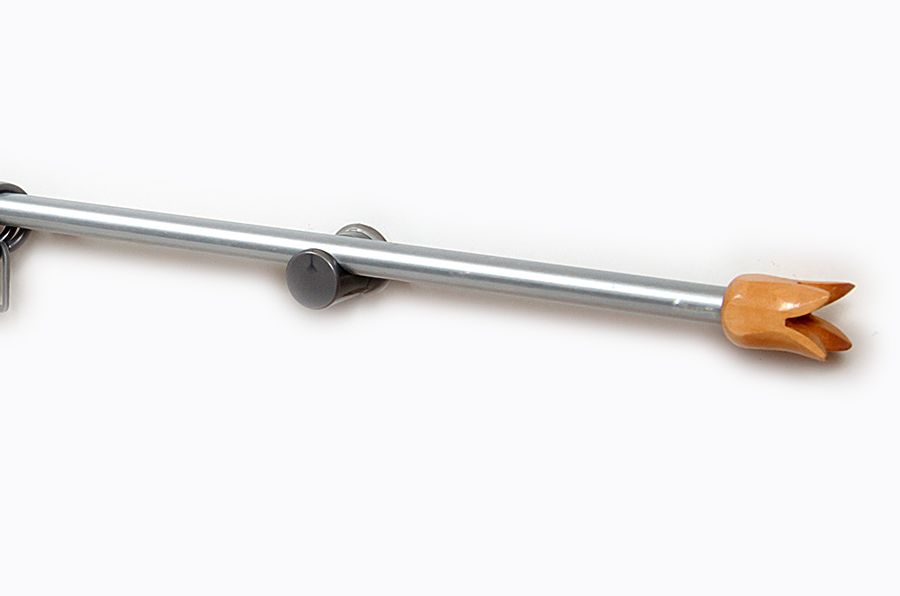 60 см Карниз Cafe Garden САТИН с наконечником ДЕРЕВО в упак. диам.12 мм