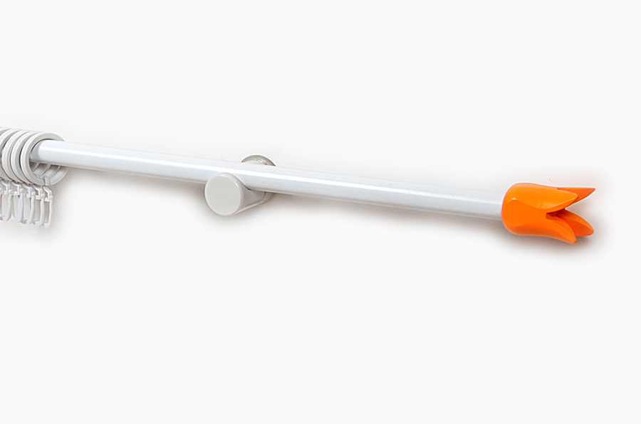 60 см Карниз Cafe Garden БЕЛЫЙ с наконечником ОРАНЖЕВЫЙ в упак. диам.12 мм