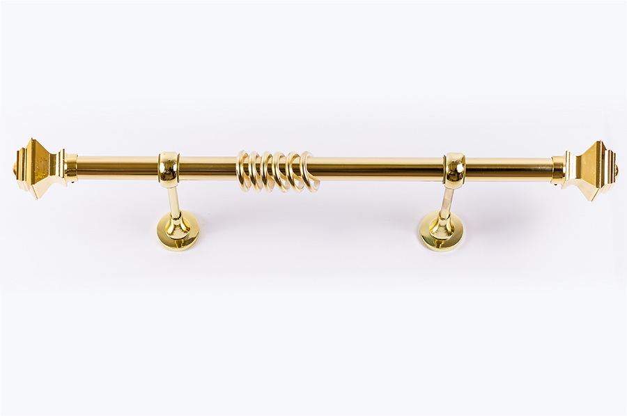 Карниз Корона, наконечник ЛАДЬЯ Золото глянец 2800 мм