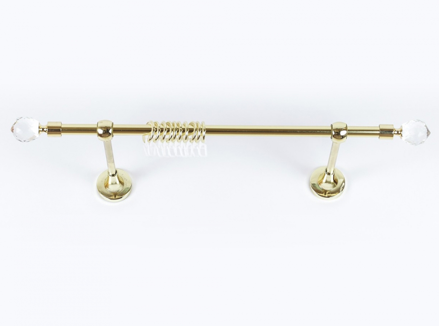 Карниз Артметалл однорядный d16 c наконечниками Кристалл Золото глянец 3000 мм