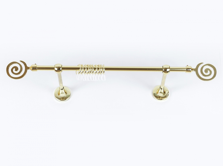 Карниз Артметалл однорядный d16, Лабиринт Золото глянец 1800 мм