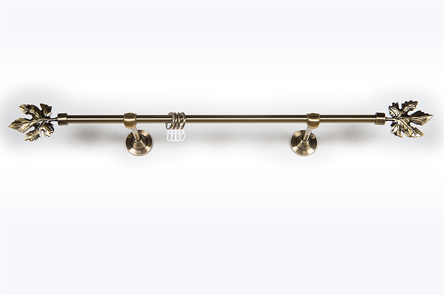 Карниз Артметалл однорядный, Виноградный лист Старое золото (антик) 3000 мм