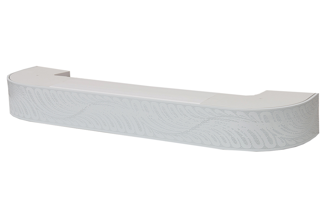 340 карниз СТАНДАРТ Жар-Птица 2х рядный белый лак с планкой 70мм в инд. уп.